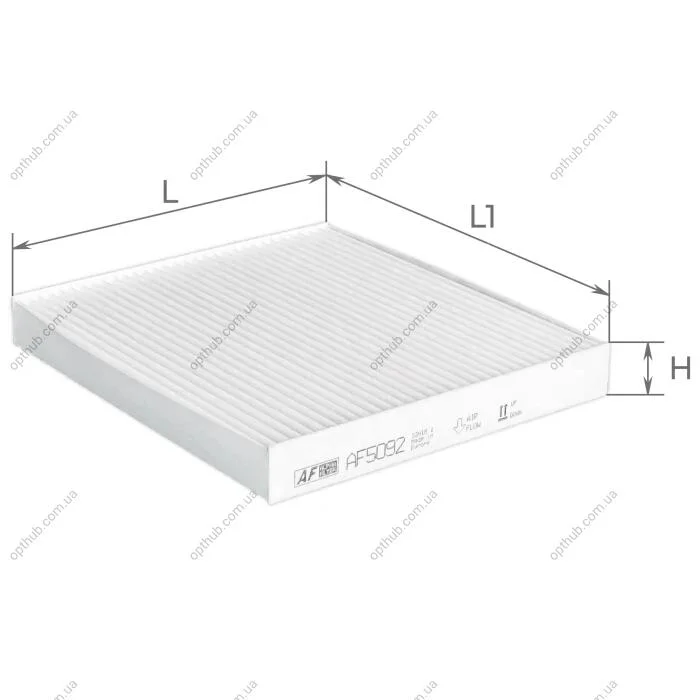Фільтр салону HYUNDAI SANTA FE 06-, SONATA 05- (вир-во) ALPHA FILTER AF5092 (фото 1)