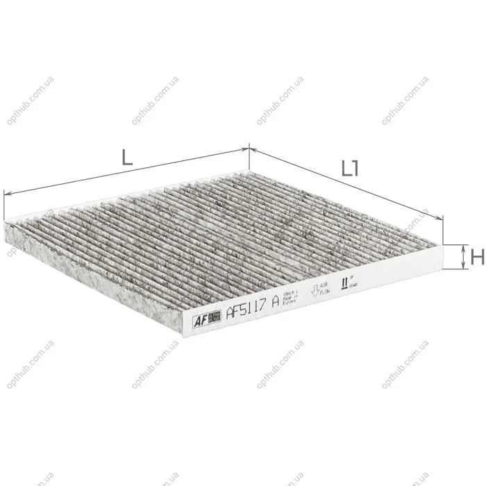 Фильтр салона (с акт углем) Toyota Prius 1,5L 04-09, Yaris 1,0-1,5L 99-05, Avensis 2,0/2,0D 01-09 / Subaru Legacy 2,0-3,0L 03-, Outback 2,5-3,0 3,0-3,6L 06- (AF5117a) Альфа ALPHA FILTER AF5117A (фото 1)