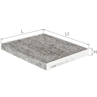 Фільтр салону HYUNDAI SANTA FE, SONATA V 05- вугільний C.I.U ALPHA FILTER AF5142a