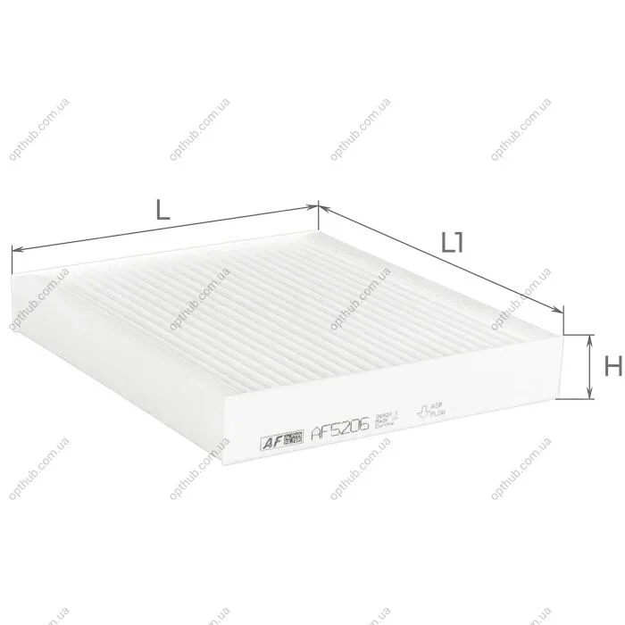 Фільтр салону Mitsubishi Colt 1,1-1,5L 04- / Smart Forfour 1,1-1,5L/1,5Cdi 03-06 Альфа ALPHA FILTER AF5206 (фото 1)