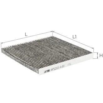 Фільтр салону CHEVROLET AVEO 11- вугільний (вир-во) ALPHA FILTER AF5210a