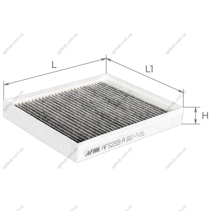 Фільтр салону KIA OPTIMA IV 15- вугільний (вир-во) ALPHA FILTER AF5259a (фото 1)