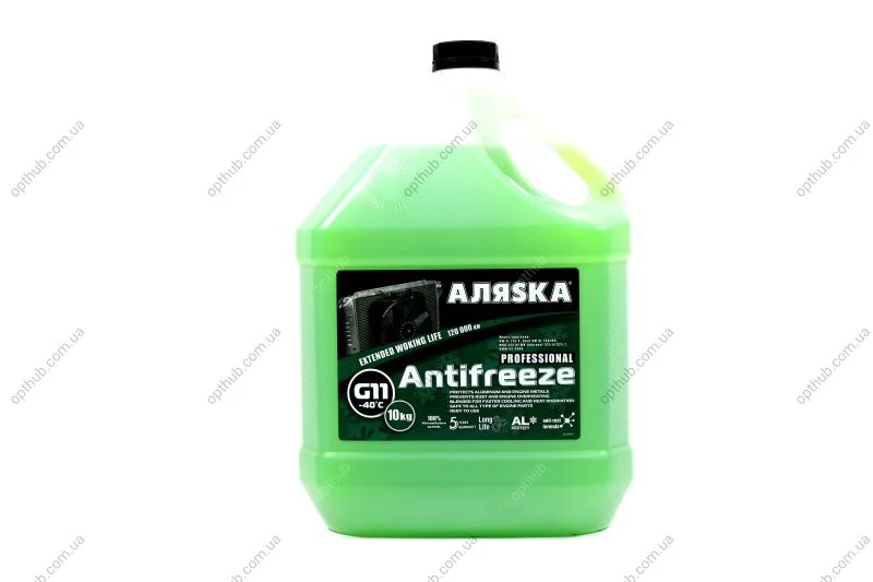 Антифриз Аляsка ANTIFREEZE-40 (зеленый) Канистра10л/9,83кг АЛЯSКА 5523 (фото 1)