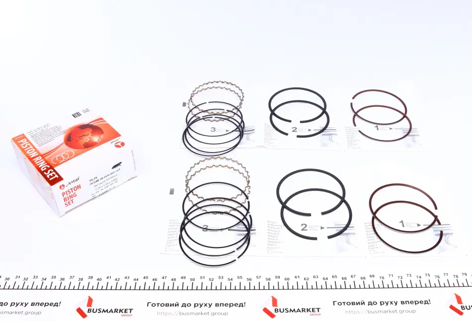 Кильця поршневи Daewoo Nexia 1.6 16V 91-00 (+0.25/79.25mm) (1.2x1.5x3.0) UA63 AMP PR-DAE-49-3538-025-SET (фото 1)