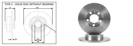 Диск гальмівний задній (кратно 2) SEAT IBIZA IV (6J5, 6P1) (03/08-) APPLUS APLUS 61267AP
