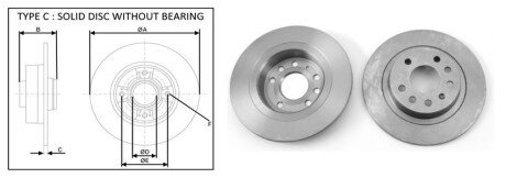 Диск гальмівний задній (кратно 2) OPEL VECTRA C (04/02-01/09) APPLUS APLUS 61297AP