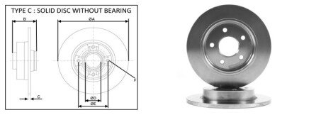 Диск гальмівний задній (кратно 2) FORD FOCUS II универсал (DA_) (07/04-09/12) APPLUS APLUS 61318AP