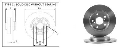 Диск гальмівний задній (кратно 2) TOYOTA AURIS TOURING S (07/13-) APPLUS APLUS 61332AP
