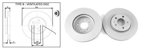 Диск гальмівний передній (кратно 2) AUDI A4 (8K2, B8) (08/07-12/15) APPLUS APLUS 61337AP