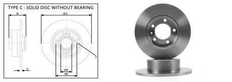 ДИСК ГАЛЬМIВНИЙ ПЕРЕДНIЙ ПРАВИЙ APLUS 61358AP
