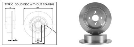 Диск гальмівний задній (кратно 2) Toyota Corolla (_E12_) (01/01-12/07) APLUS 61363AP
