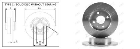 Диск гальмівний задній (кратно 2) Opel Astra G Estate (F70) (09/98-04/05) APLUS 61370AP