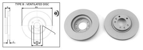 Диск гальмівний передній Peugeot 508 SW I (8E_) (11/10-12/18) APPLUS APLUS 61393AP