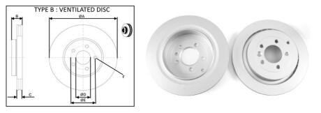 Диск гальмівний задній (кратно 2) Land Rover Range Rover Sport I (L320) (02/05-03 APLUS 61434AP