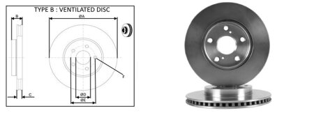 ДИСК ГАЛЬМIВНИЙ ПЕРЕДНIЙ ПРАВИЙ APLUS 61527AP