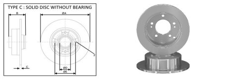 Диск гальмівний APLUS 61770AP