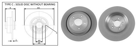 Диск гальмівний задній (кратно 2) FORD KUGA II (DM2) (12-) APPLUS APLUS 61856AP