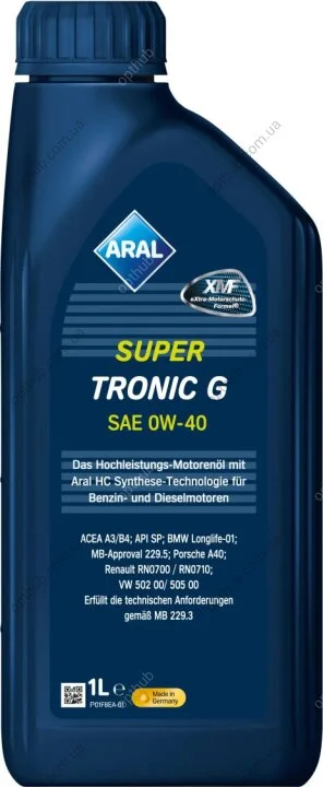 Масло моторное SuperTronic G 0W-40 1л ARAL 0W40 SU G 1L (фото 1)
