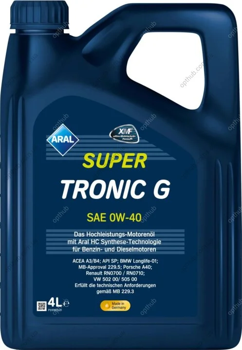 Масло моторное SuperTronic G 0W-40 4л ARAL 0W40 SU G 4L (фото 1)