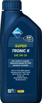Масло моторное SuperTronic K 5W-30 1л SUPERTRONIC K 5W-30 12X1L ARAL 5W30 SU TR K 1L