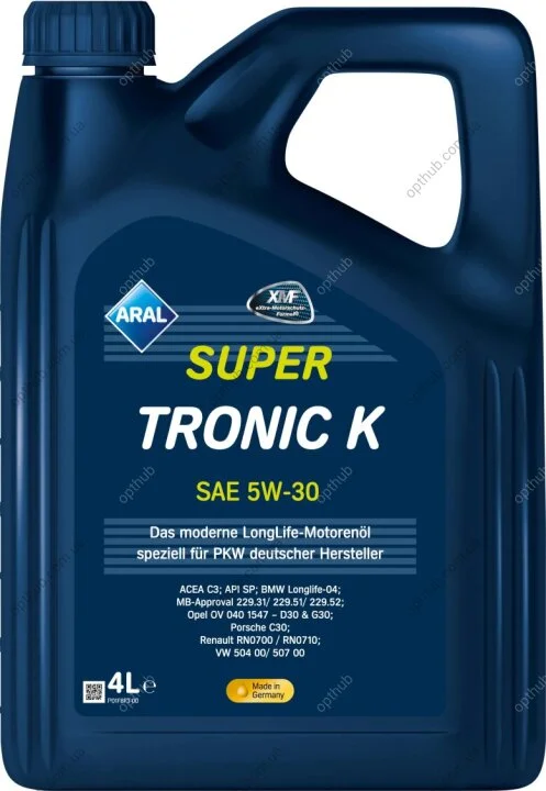 Масла моторные SuperTronic K 5W-30 4л SUPERTRONIC K 5W-30 4X4L ARAL 5W30 SU TR K 4L (фото 1)