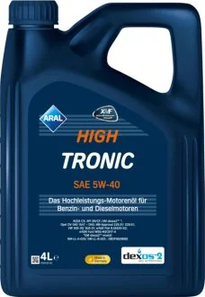 Масло моторное HighTronic 5W-40 4л HIGHTRONIC 5W-40 4X4L ARAL 5W40 HI TR 4L