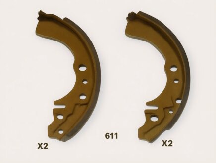 Колодки гальмівні барабанні (комплект 4 шт) ASHIKA 55-06-611