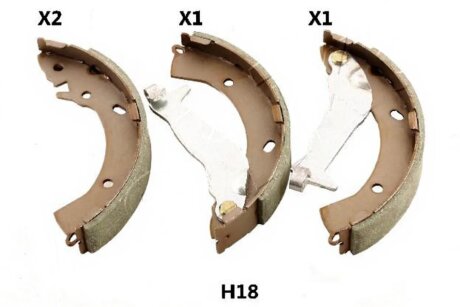 Колодки гальмівні барабанні (комплект 4 шт) ASHIKA 55-0H-H18