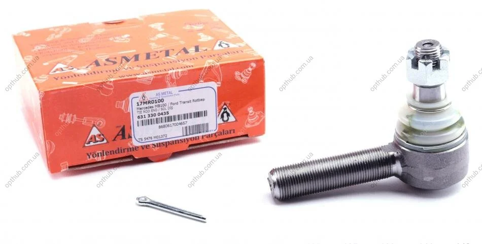 Наконечник тяги рульової (L) MB100/Ford Transit -92 (Etalon поперечна тяга) UA63 ASMETAL 17MR0100 (фото 1)