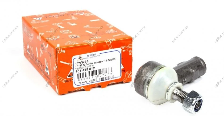 Наконечник тяги рульової (R) VW T4 -96 (d=14mm) UA63 ASMETAL 17VW34 (фото 1)