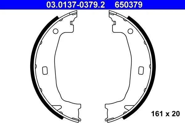 Комплект гальмівних колодок ATE 03.0137-0379.2 (фото 1)