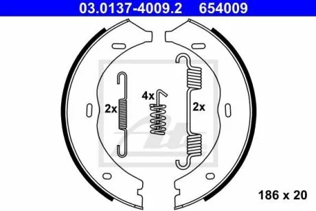 Тормозные колодки барабанные ATE 03013740092