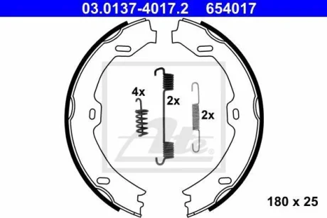 Гальмівна колодка MERCEDES CLS (C219), E T-MODEL (S211), E (VF211), E (W211), SL (R230) 1.8-6.3 10.01-01.12 ATE 03.0137-4017.2
