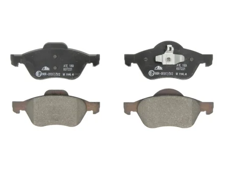 Комплект гальмівних колодок передн, RENAULT CLIO III, MEGANE II, SCENIC II 1.4-2.0D 09.02- ATE 13.0460-7221.2
