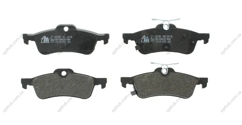 Комплект гальмівних колодок задн, HONDA CIVIC IX 1.4-2.4 02.12- ATE 13.0460-7290.2 (фото 1)