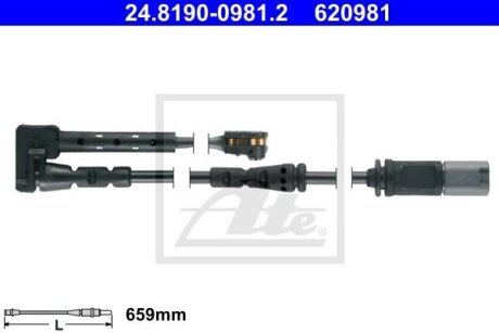 Датчик зносу гальмівних колодок ATE 24819009812