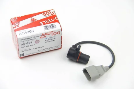 Датчик положення колінчастого вала AUDI A1, A3, A4 B7, A6 C6, TT SEAT ALTEA, ALTEA XL, CORDOBA, EXEO, EXEO ST, IBIZA III, IBIZA IV, IBIZA IV SC, LEON, TOLEDO II 1.6-2.0CNG 12.95-12.17 AUTLOG AS4268