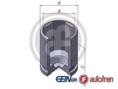 Поршень гальмівного супорта задн (43мм 52мм) VOLVO XC70 II AUDI A4 ALLROAD B8, A4 ALLROAD B9, A4 B8, A4 B9, A5, A6 ALLROAD C6, A6 ALLROAD C7, A6 ALLROAD C8, A6 C6, A6 C7, A6 C8, A7 1.4-6.3 10.02- AUTOFREN D025543 (фото 1)