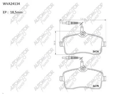 Тормозные колодки передние Peugeot 407 (04-) Automotor France AUTOMOTOR France ABP2605