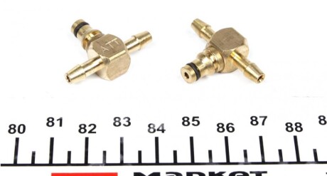 Штуцер шланга зливу Т-подібний (метал.) (0735) (opt-om) AUTOTECHTEILE 100 0735