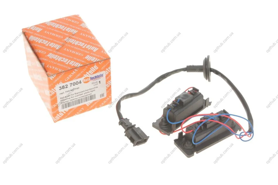 Корпус ліхтаря підсвітки номерного знака VW Caddy/T5/T6 03- (8270.04) (opt-om) AUTOTECHTEILE 382 7004 (фото 1)
