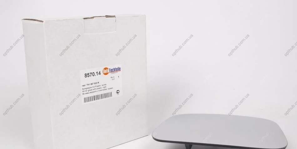 Скло дзеркала VW Caddy III 03- (R) (8570.14) (opt-om) AUTOTECHTEILE 385 7014 (фото 1)