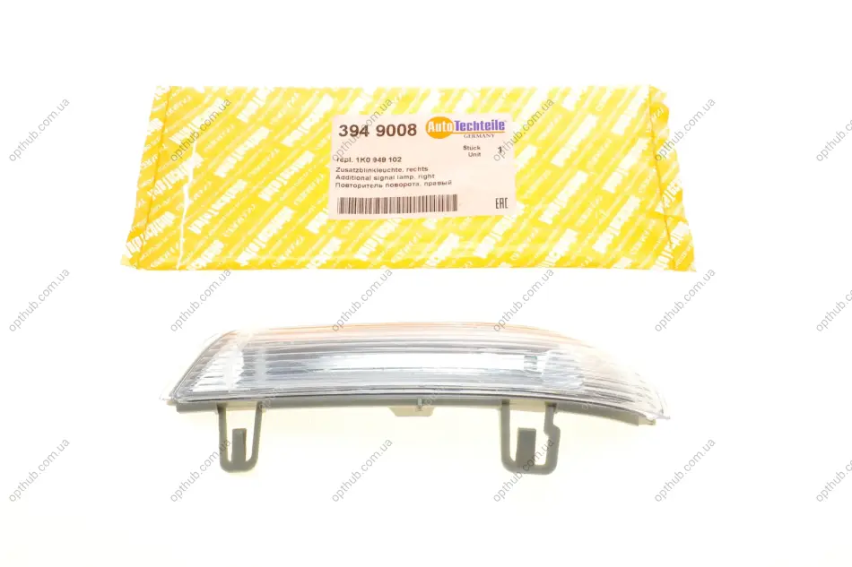 Повторювач повороту на дзеркало VW Golf V/Passat/Sharan 95- (R) UA63 AUTOTECHTEILE 394 9008 (фото 1)