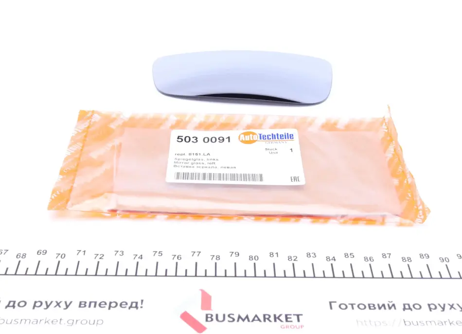 Стекло зеркала Citroen Jumpy/ Fiat Scudo/ Peugeot Expert 07- (L) (opt-om) AUTOTECHTEILE 503 0091 (фото 1)