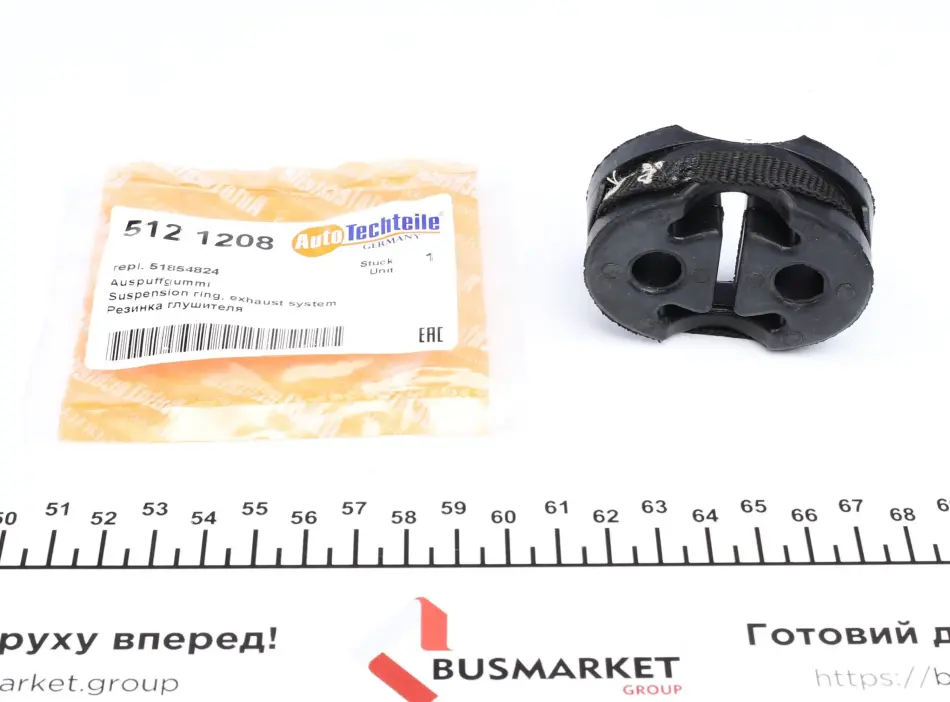Гумка глушника Citroen Jumper/ Fiat Ducato 06/ Peugeot Boxer 06- (opt-om) AUTOTECHTEILE 512 1208 (фото 1)