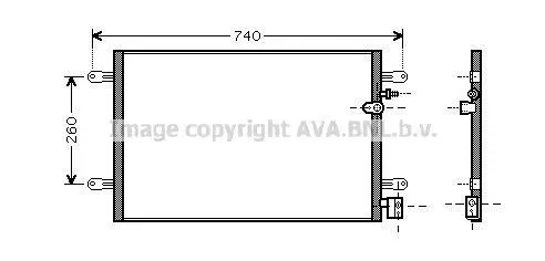 Конденсор кондиціонера A6 ALL 04-11 (AVA) AVA COOLING Ai5237 (фото 1)