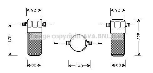 Осушитель кондиционера Audi A4 B5, A6 C5/VW Passat B5 AVA AVA COOLING AID154 (фото 1)