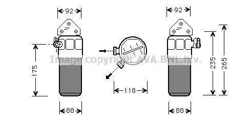 Осушувач кондиціонера Audi A6 C5, C6 (97-), A5 (07-) AVA AVA COOLING AID260 (фото 1)