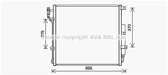 Радіатор кондиціонера LR Range Rover Sport (05-)/Discovery (09-) 3.0i, 5.0i AVA AVA COOLING AU5227D (фото 1)
