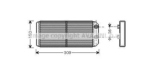 Теплообмінник, система опалення салону CLEVER FIT AVA COOLING AU6180 (фото 1)